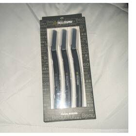 40304 Bellissima Facial Razors 3-pack Black Ergonomic Plastic Handle Women 1 Blade