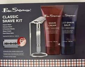 Ben Sherman 849525140200 Classic Shave Kit - Razor And Stand Cream Balm 6 Blades