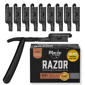 Better Barber 290017756035 Professional Disposable Straight Razors For Men Blade Holder With 100 Stainl