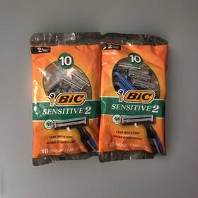 00810098 Bic X2 Sensitive 2 Disposable Razors For Men 4 Skin 10 Ct 20 Total