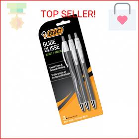 Bic 070330196551 Glide Exact Black Retractable Ballpoint Pens Fine Point 0.7mm 3-count Pa