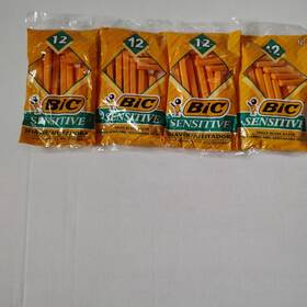 Bic 070330741584 Disposable Razor Sensitive Shavers Single Blade 12 Ct 34packs 48 Razors New