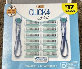 Bic 070330747470 Click 4 Soleil 2 Handles 12 Cartrides. New In Box