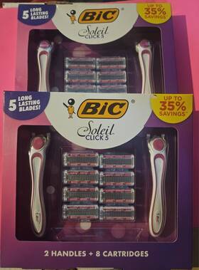 Bic 070330749092 2 Holiday Gift Set Soleil Click 5 Blades Handles 8 Cartridges