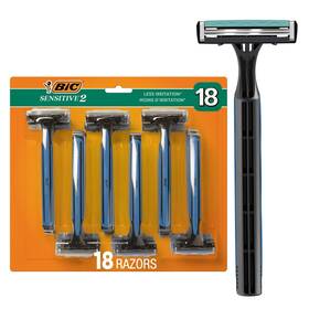 Bic 070330749573 Sensitive 2 Disposable Razors For Men With Blades Skin 18