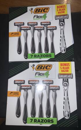 Flex5 Bic 070330750340 2x Flex 4 Sensitive 7-piece Razor Gift Set Including Bonus