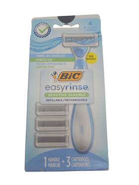 Bic 070330750791 Easyrinse Sensitive Anti-clogging Refillable Womens Razors With 4 Blades