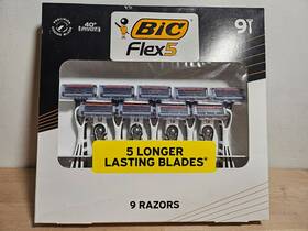 Bic 070330751323 Flex 5 Titanium-coated Disposable Razor Blades 9 Pack