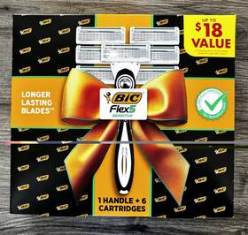 Bic 070330752672 Flex 5 Sensitive Razor Set 1 Handle 6 Cartridges