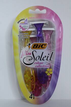Bic 086123303843 Miss Soleil Razor- 3 Blades Per Razor 4 Each Sealed Unopened Item