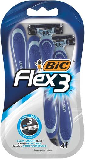 Bic 086123347328 Flex 3 Triple Blade Razor Blades For Men With Moving Heads A Clos