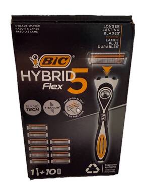 Bic 086123659698 Mens Refillable Razor With Weighted Handle And 10 Nano-tech Blade Cartridges
