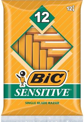 Bic 191565874042 Mens Disposable Razor Single Blade Sensitive Soothing Shave 12ct Pack Of 2