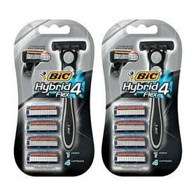 Bic 191565943274 Hybrid 4 Mens Advance Disposable Razor Blade Cartridge Refill 4ct Pack Of 2