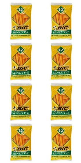 Bic 313103729762 8 Packs Of 12 Single Blade Shavers Sensitive Skin -12 Ct Brand New Sealed