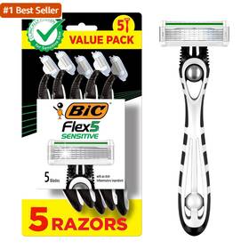 Bic 445006129158 Flex 5 Sensitive Mens Disposable With Blade Razors Longer Lasting Flexib