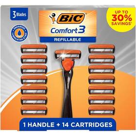 Bic 445037892823 Holiday Special Comfort 3 Refillable Mens Razor Set Blade Razors With E