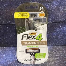 484137005 Bic Flex 4 Sensitive Disposable Razors Pivot Contouring Blade Shavers 3 Pack