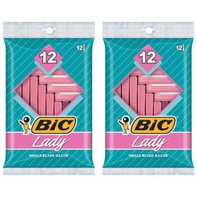 Bic 639939929764 Lady Shaver Womens Disposable Razor Single Blade 12ct 2 Pack