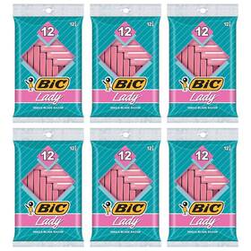 Bic 639939929801 Lady Shaver Womens Disposable Razor Single Blade 12ct 6 Pack