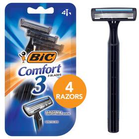 Bic 703307119528 Comfort 3 Disposable Mens Razor 3-blades For A Comfortable Shave 4 Razors