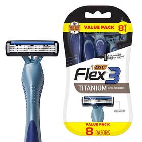 Bic 726084946620 Flex 3 Titanium Men S Disposable Razors With Blades Ideal Razor For Face