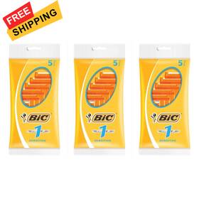 838521 Bic Pack Of 3 Packs 5 Razor Blades No. 1-1 Blade For Sensitive Skin