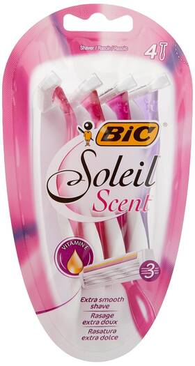 839924 Bic Soleil Scent 3-blade Lady Razor With 4 Count Pack Of 1 Multicolor