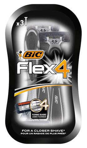 8880283 Bic Flex 4 Comfort Mens Razors - Pack Of 3 Count 1 Multicolor