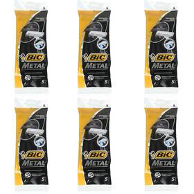 Bic705416 Bic Pack Of 6 Metal Mens Disposable Shaving Razors 5-count X 1