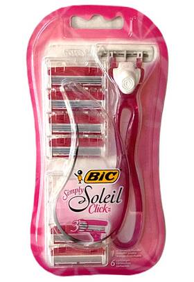 Bic732414 Bic New Simply Soleil Click Inch 3 Blades Razor Kit 1 Handle 6 Refill Cartridges