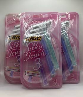 Bistwp101 Bic Lot Of 3 Silky Touch Sensitive Skin Disposable Razors 4-pack