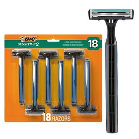Blzy1-10 Bic Sensitive 2 Disposable Razors For Men 18 Count Value Pack