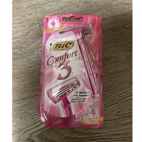 Ctg0460 Bic Comfort 3 Women S Disposable Razor Sensitive Skin 3-blade Pink 4 Pack