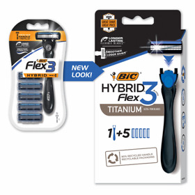 Bic Flex 3 Hybrid Mens 3-blade Disposable Razor 5 Cartridges And 1