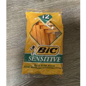 Gs-0684 Bic Sensitive Men S Disposable Razor Single Blade Orange 12 Count