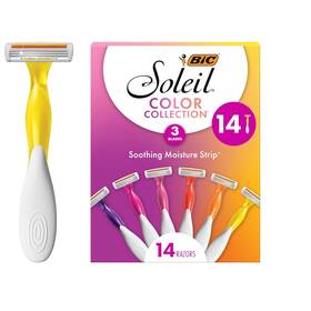 Sxc7az284-ast Bic Razors Soleil Smooth Colors Womens Disposable With Aloe Vera And Vitamin E