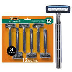 S3om12ec-gry Bic Sensitive 3 Disposable Razors For Men With Blades 12-pack