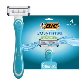 S4flmop6-a-tel Bic Easyrinse Sensitive Anti-clogging Mens 1 Count Pack Of 6 Assorted