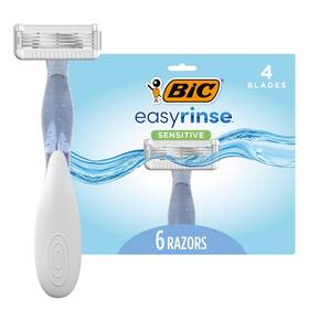 S4flwop6-a-blu Bic Easyrinse Sensitive Anti-clogging Womens 1 Count Pack Of 6 Assorted