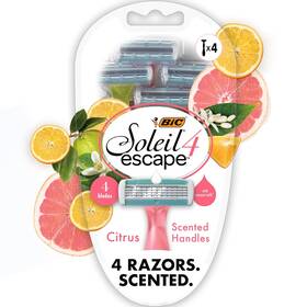 S4lfcp41-ast Bic Soleil Escape Scented Womens Disposable Razors 4 Blades Comfortable Shave