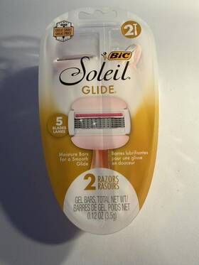 S5bbwp21 Bic Soleil Glide Disposable Razors 2 Pk 5 Blade Head Moisture Shea Butter Pink