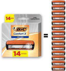 Sh3rp14-a-blk Bic Comfort 3 Refillable Razor Cartridges For Sensitive Skin 14 Count