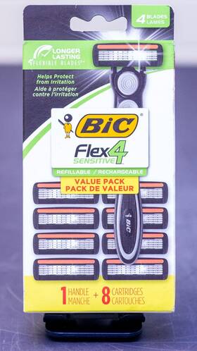 Sh4kp8c Bic 2 Pks Hybrid Flex 4 Titanium Blades Sensitive Total Handle 16 Cartridge