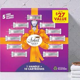 Sh5cp10 Bic Soleil Women S Razor Set With Handle 10 Refills Click 5 Refill Package