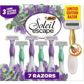 Sl3egp6u-ast Bic Soleil Escape Womens Disposable Razor 3 Blade Set Moisture Strip With