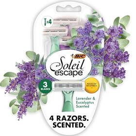 Sl3ep4-ast Bic Soleil 3 Escape Scented Womens Disposable Razors Blades Comfortable Sha