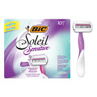 Sg3w10dc-ast Bic Soleil Sensitive 3-blade Disposable Razors For Women 10-count