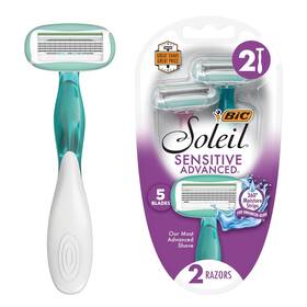 Sx9ec046-ast Bic Soleil Sensitive Advanced Womens Disposable Razors With 360 Moisture Strip