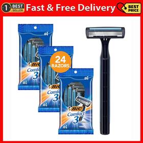 Bic Usa Inc 313035419489 Comfort 3 Disposable Razors Mens 24 Count